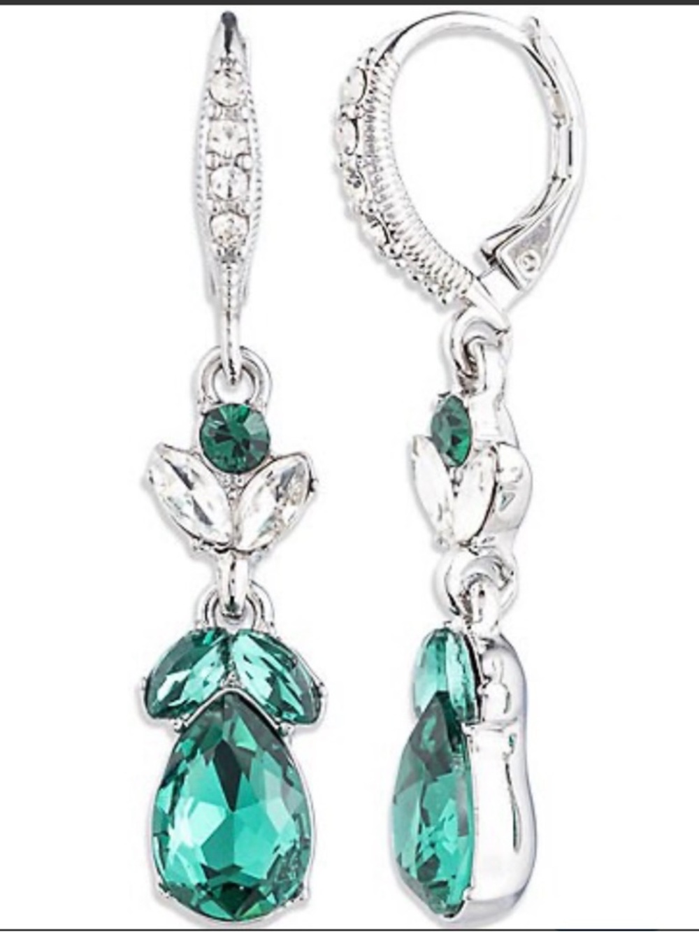 Givenchy Glass Stone Gold-Tone Jet Drama Double Drop Earrings